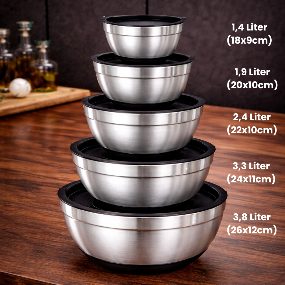 PREMIUM-EDELSTAHL-SCHÜSSELN™ (5 Stück)